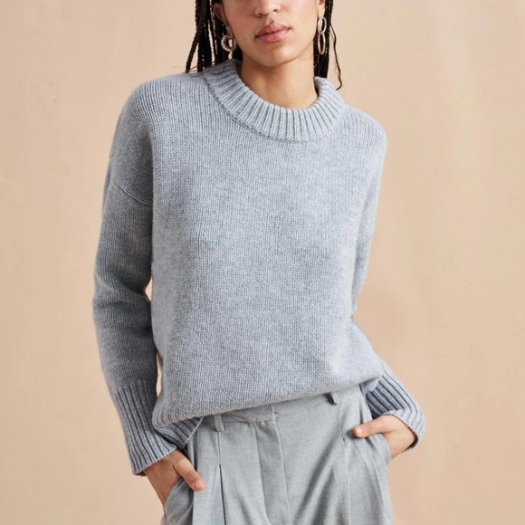 La Ligne Sweaters - La Ligne Light Gray Crew Neck Sweater